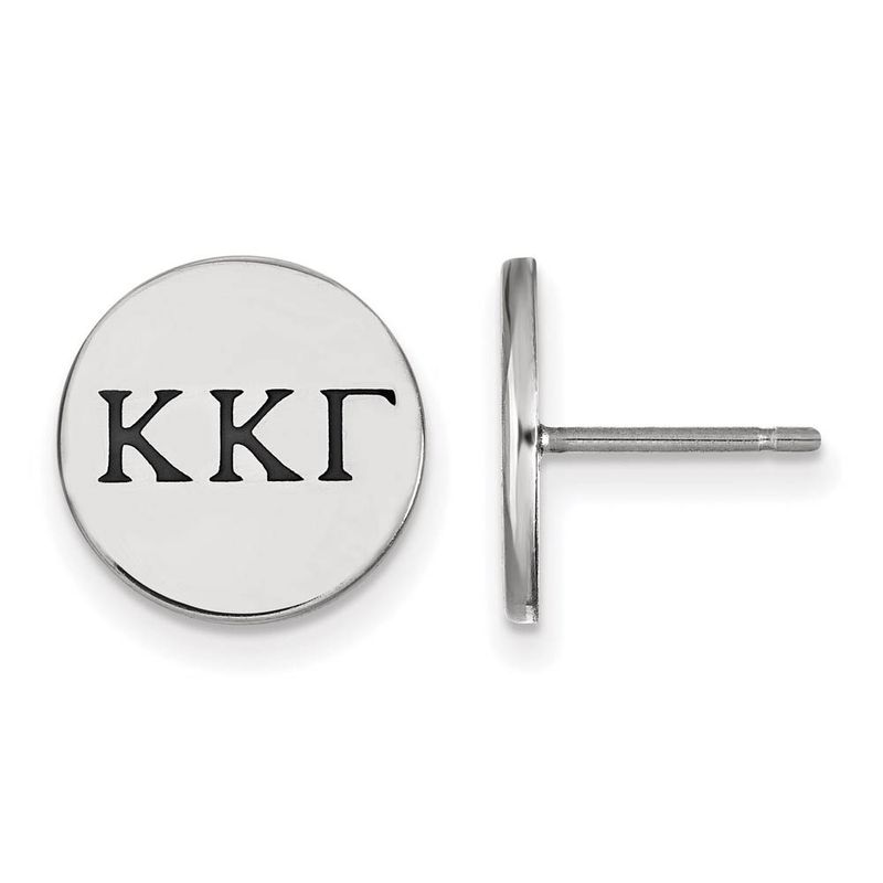 Sterling Silver Kappa Kappa Gamma Black Enamel Greek Post Earrings